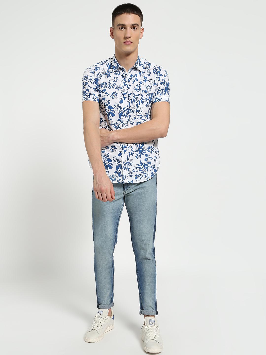 Lazy panda floral leaf print shirt