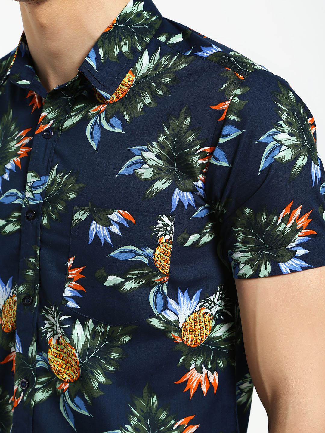 Lazy panda tropical pineapple print shirt