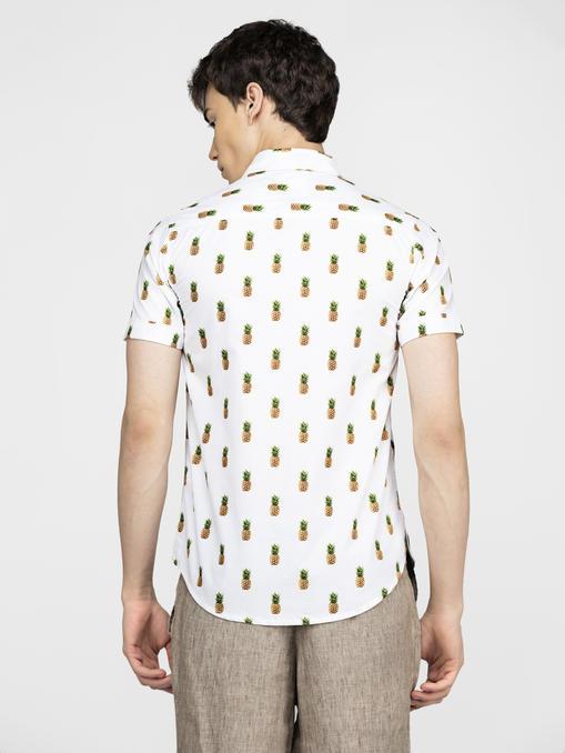 Pineapple printed off white shirt