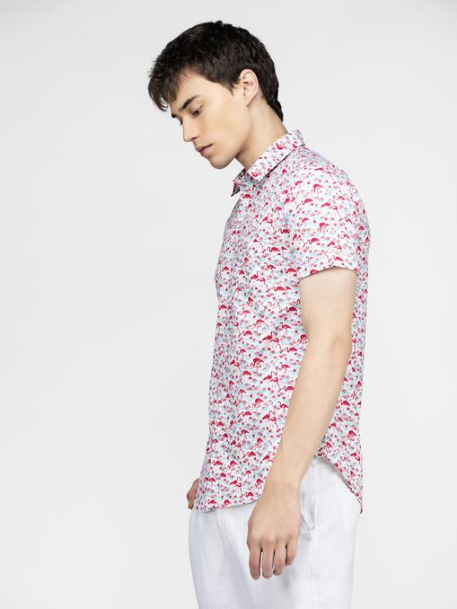 Flamingo bird printed multi color shirt