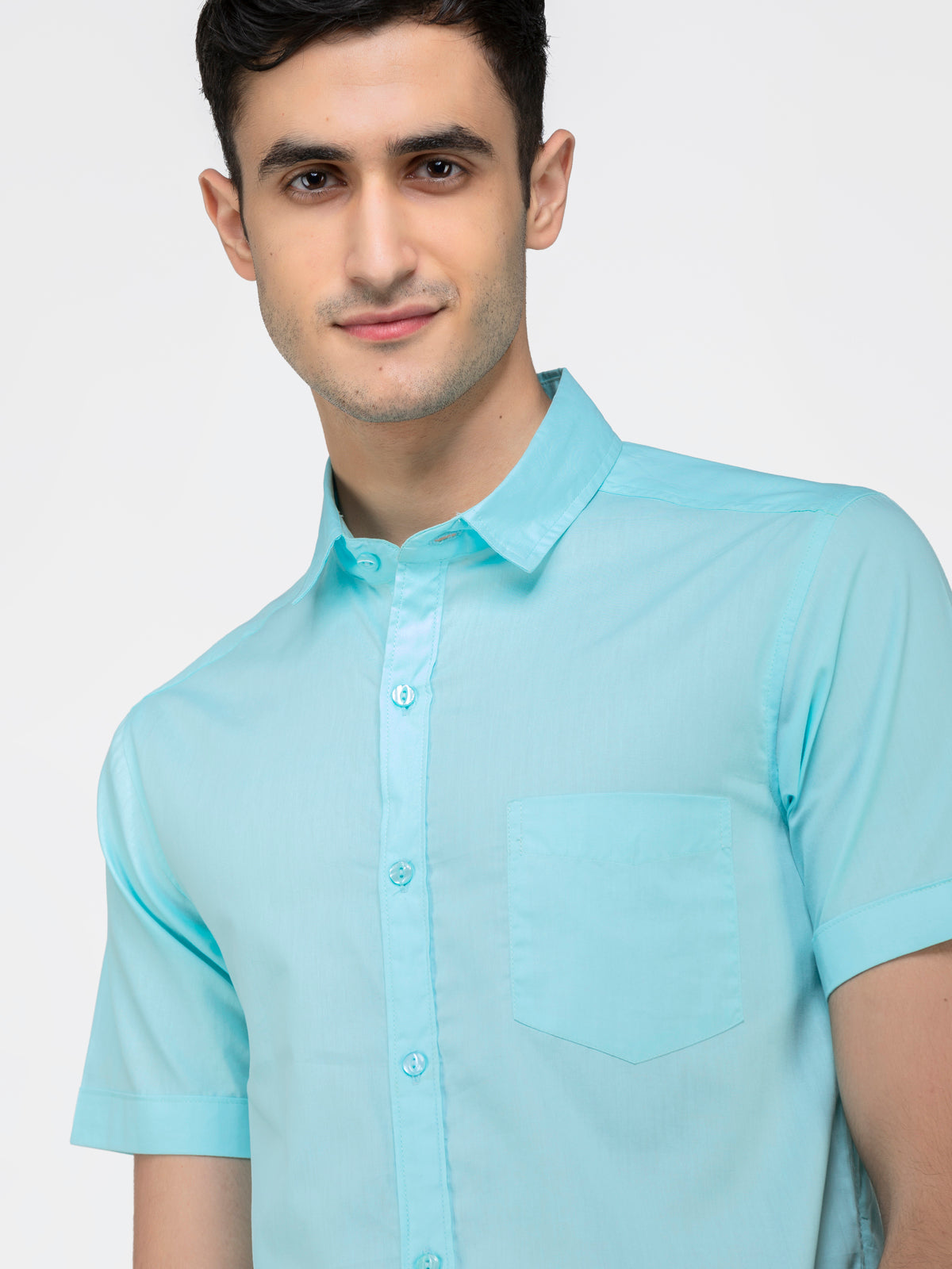 Lazy panda sky blue solid shirt