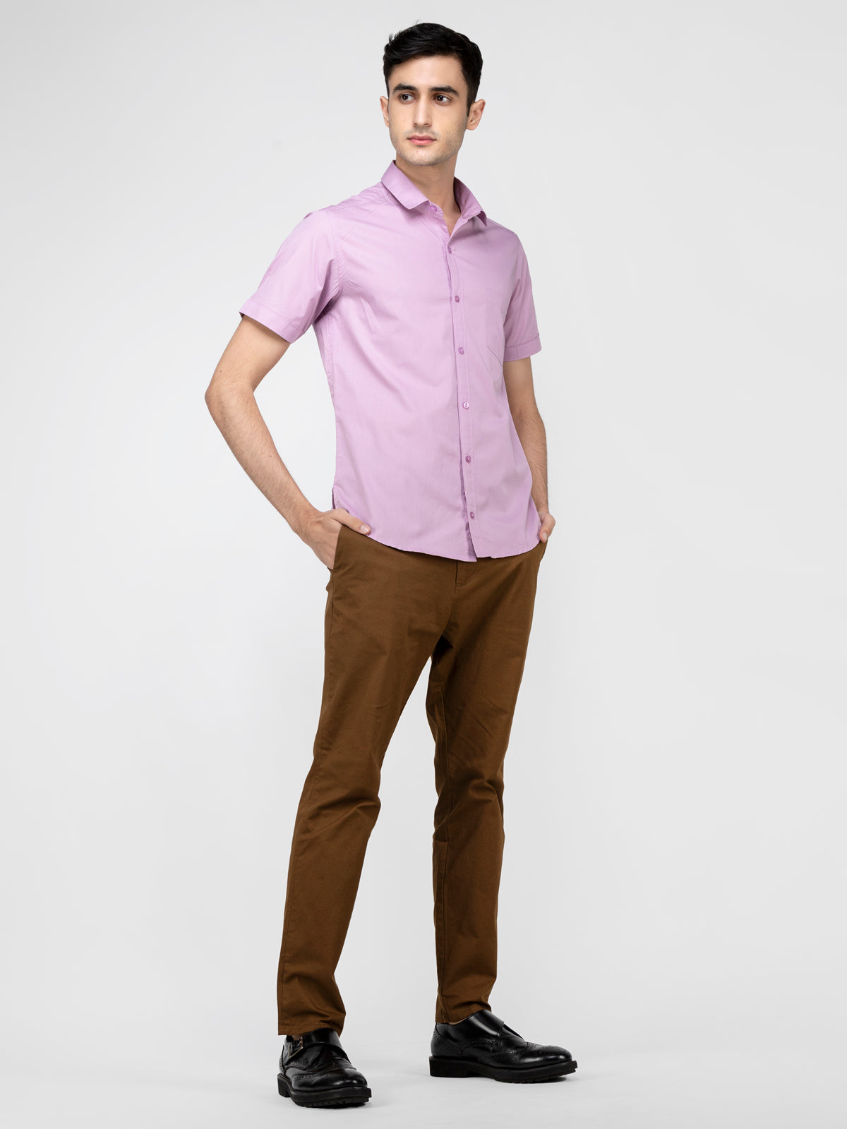 Lazy panda lilac solid shirt