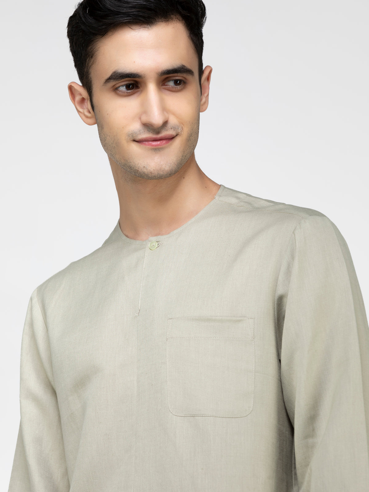 Lazy panda pista green cotton kurta