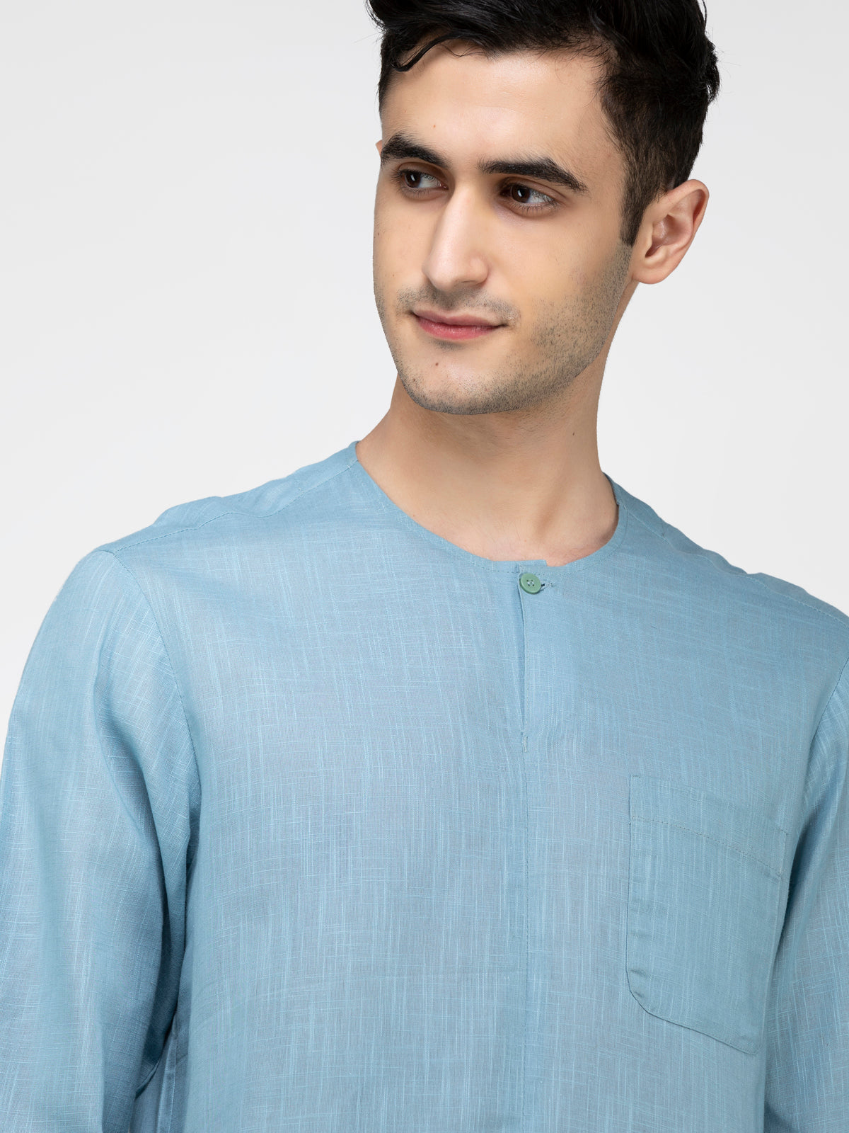 Lazy panda light blue cotton kurta