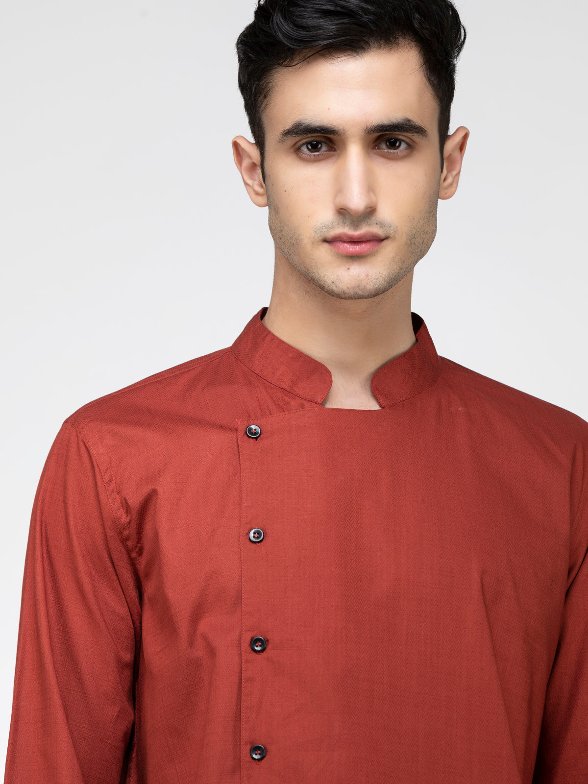 Lazy panda rust cotton kurta