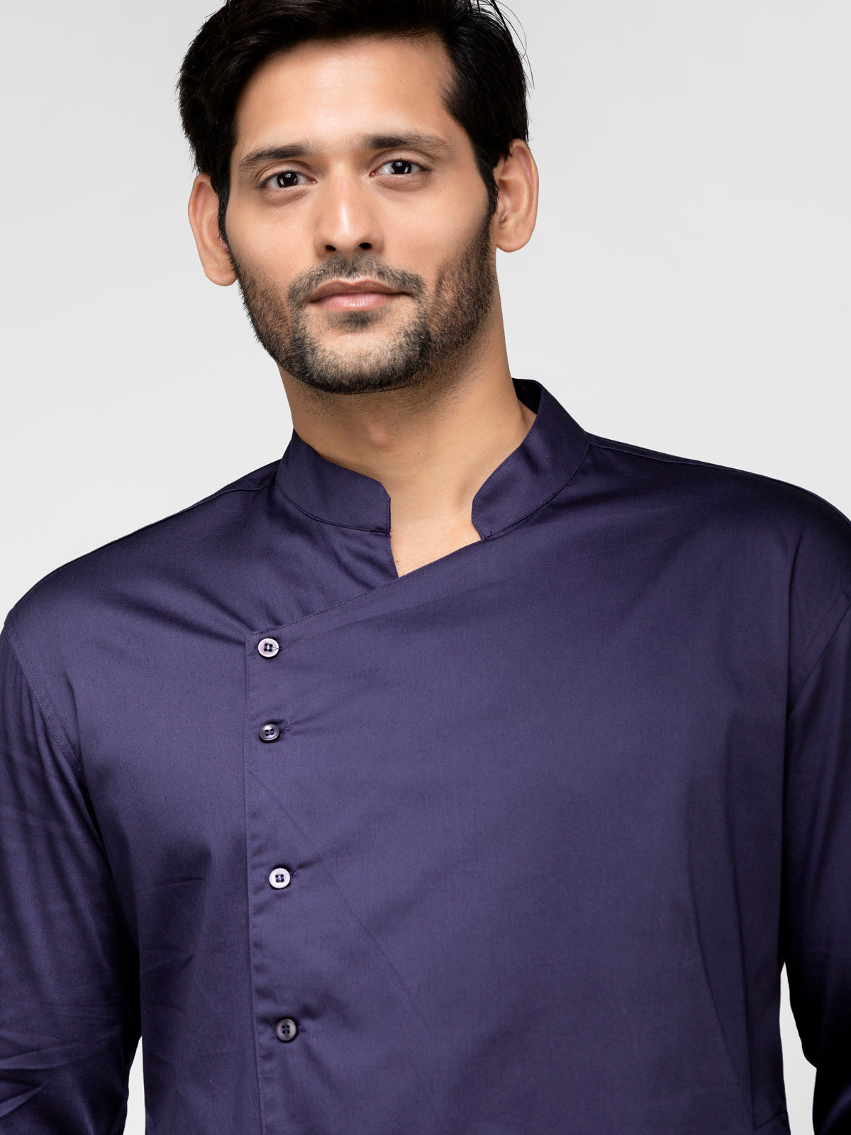 Lazy panda navy blue cotton men kurta