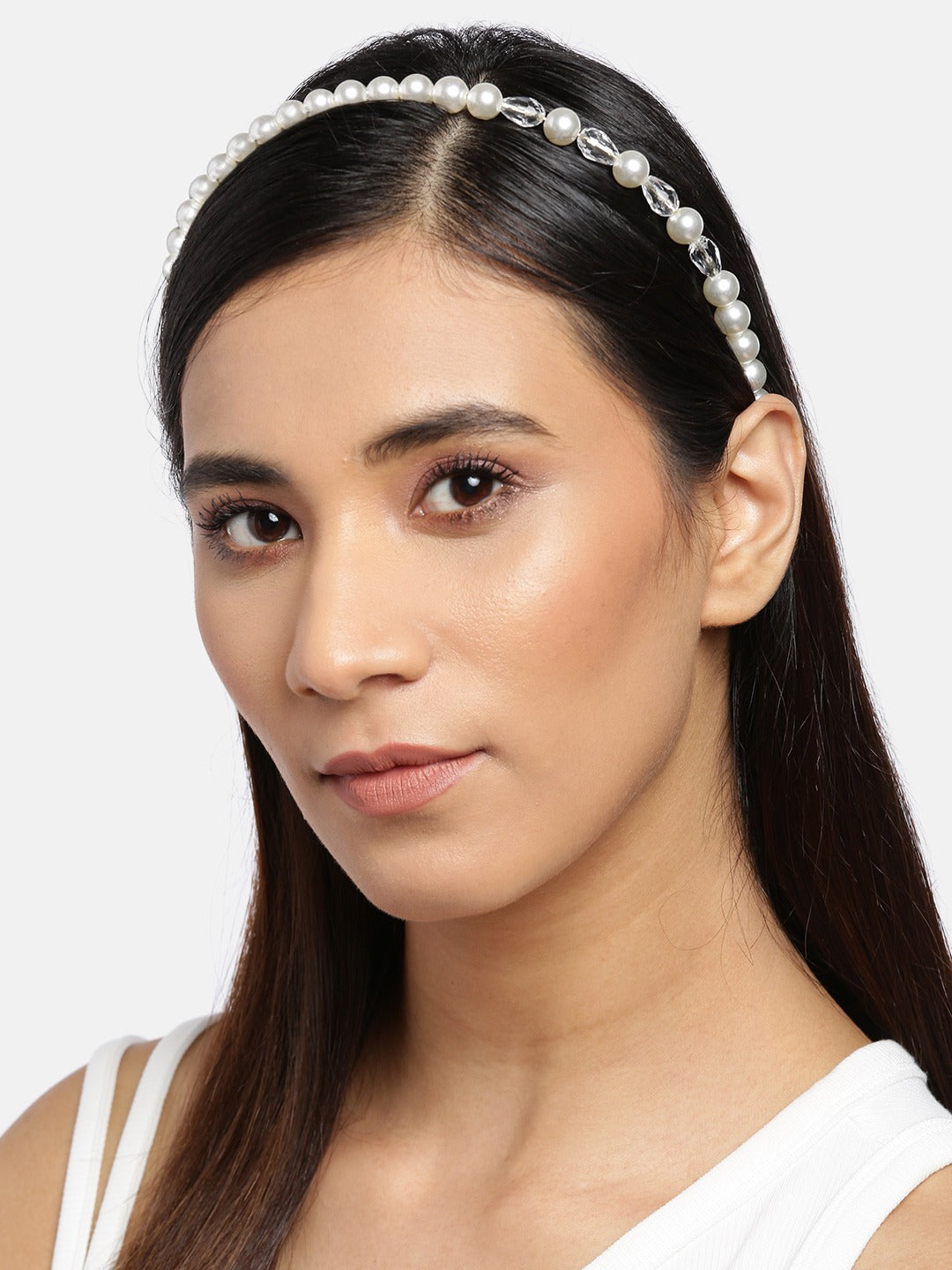 Blueberry white pearl detailing hair band
