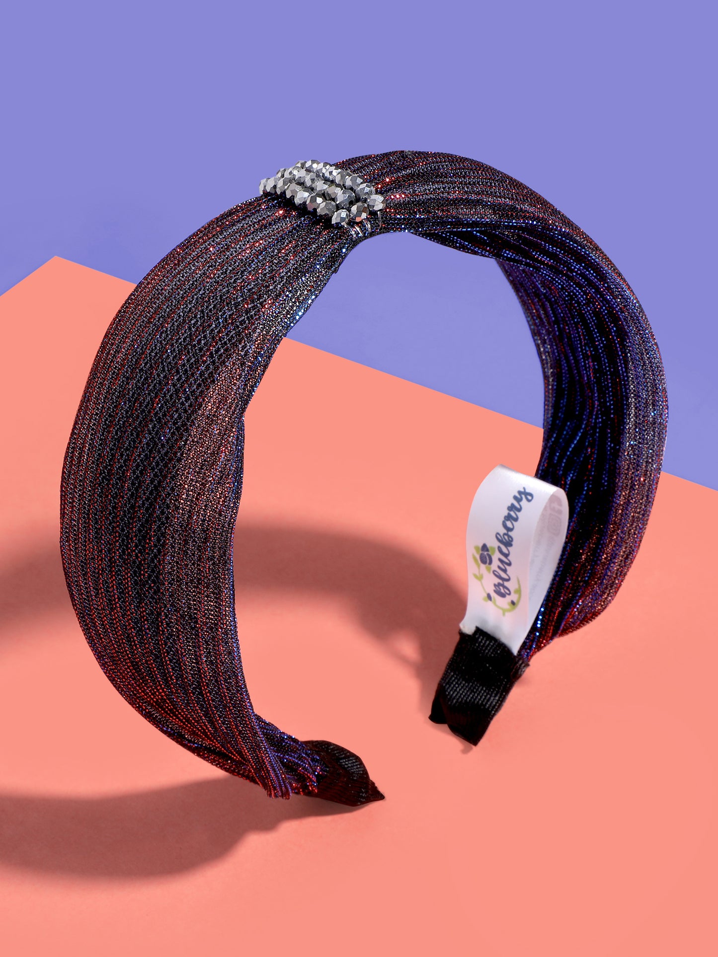Blueberry Purple simar fabric beaded hair band