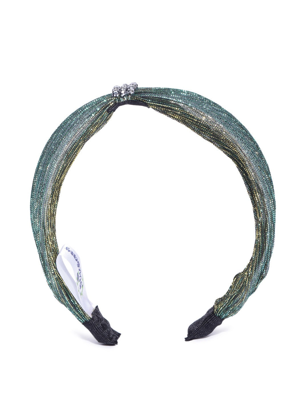 Blueberry green simar fabric beaded hair band