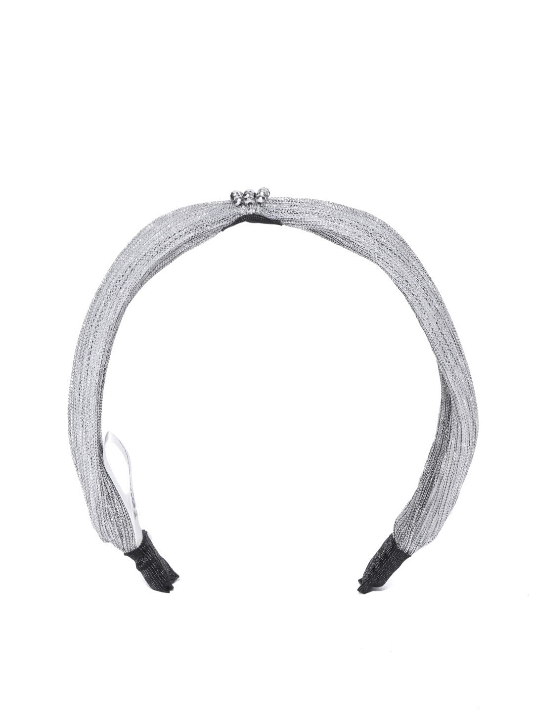 Blueberry silver simar fabric beaded hair band