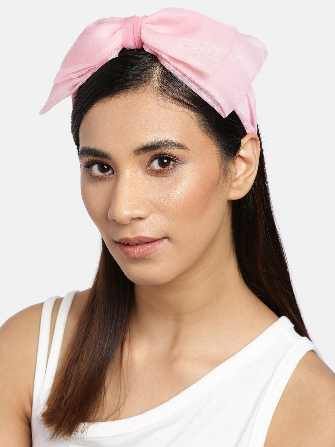Blueberry peach net fabric knot hair band