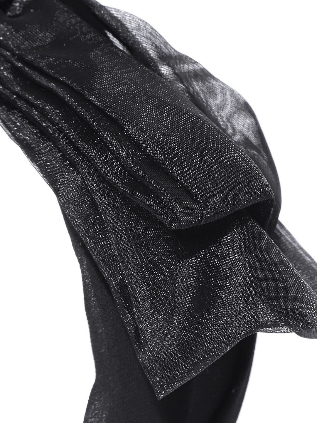 Blueberry black net fabric knot hair band