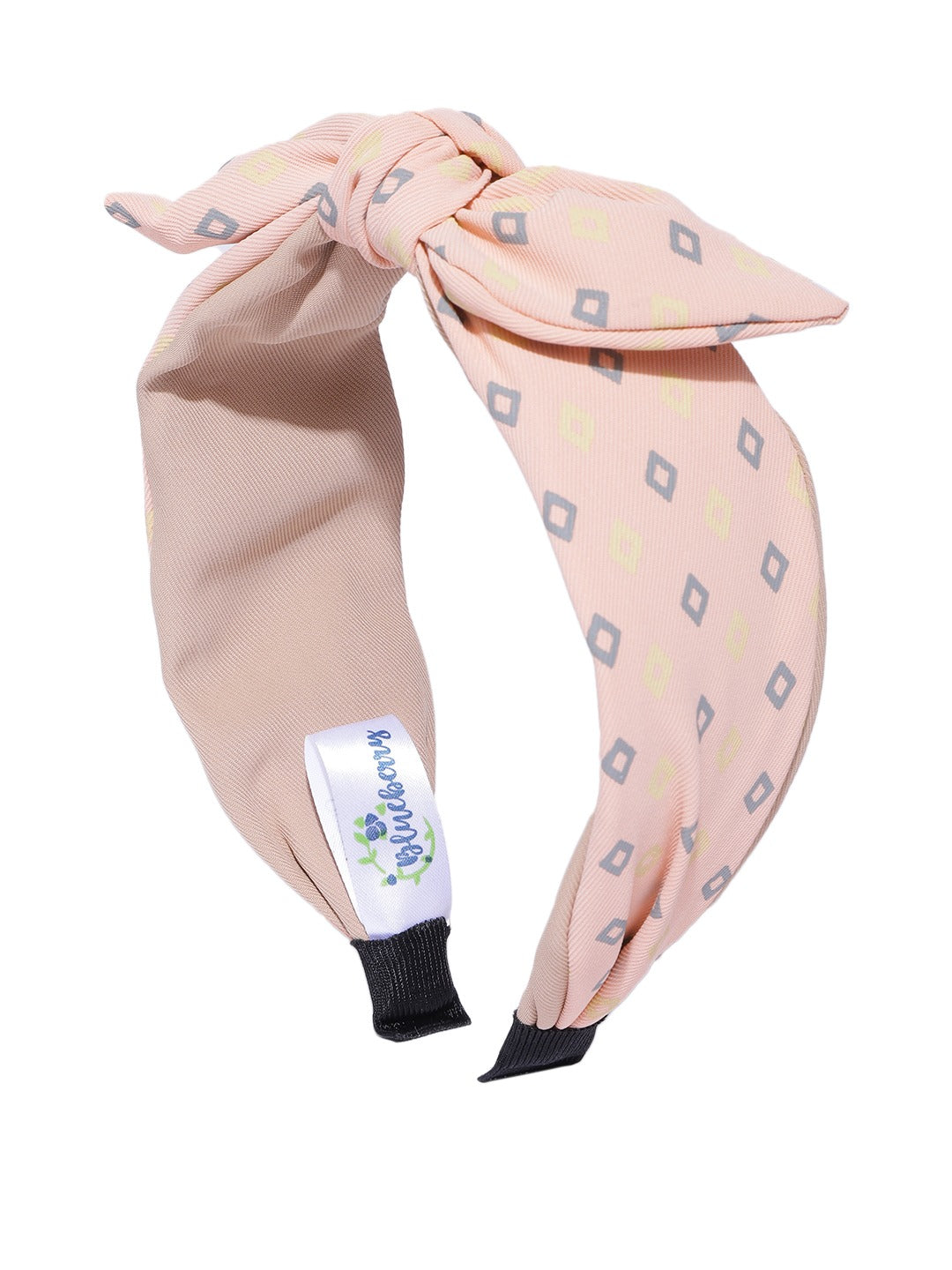 Blueberry peach printed knoted hairband