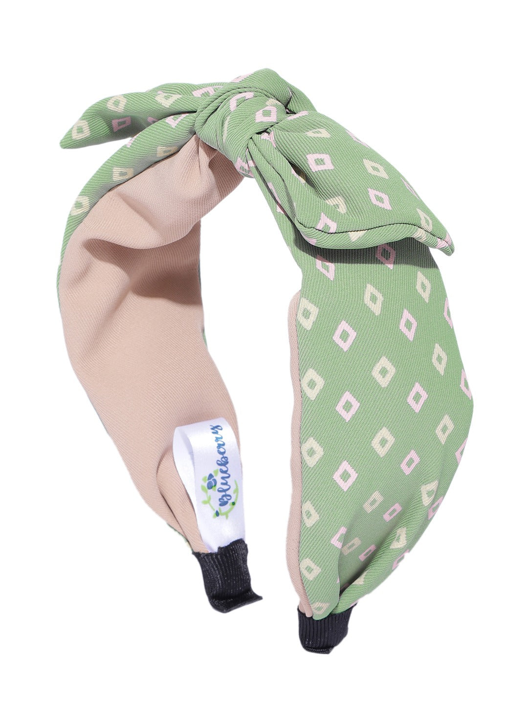 Blueberry mint printed knot hairband