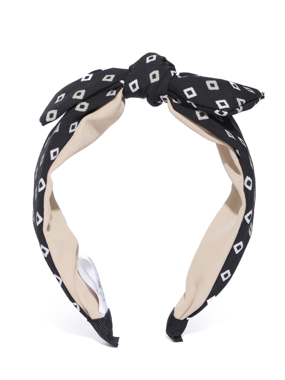 Blueberry black printed knot hairband