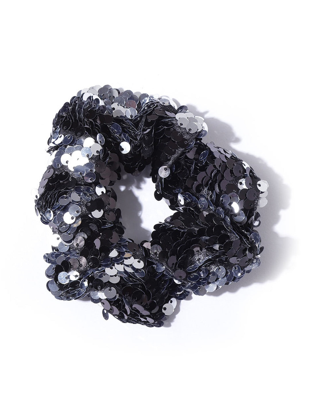 Blueberry Black sequin embellished scrunchies