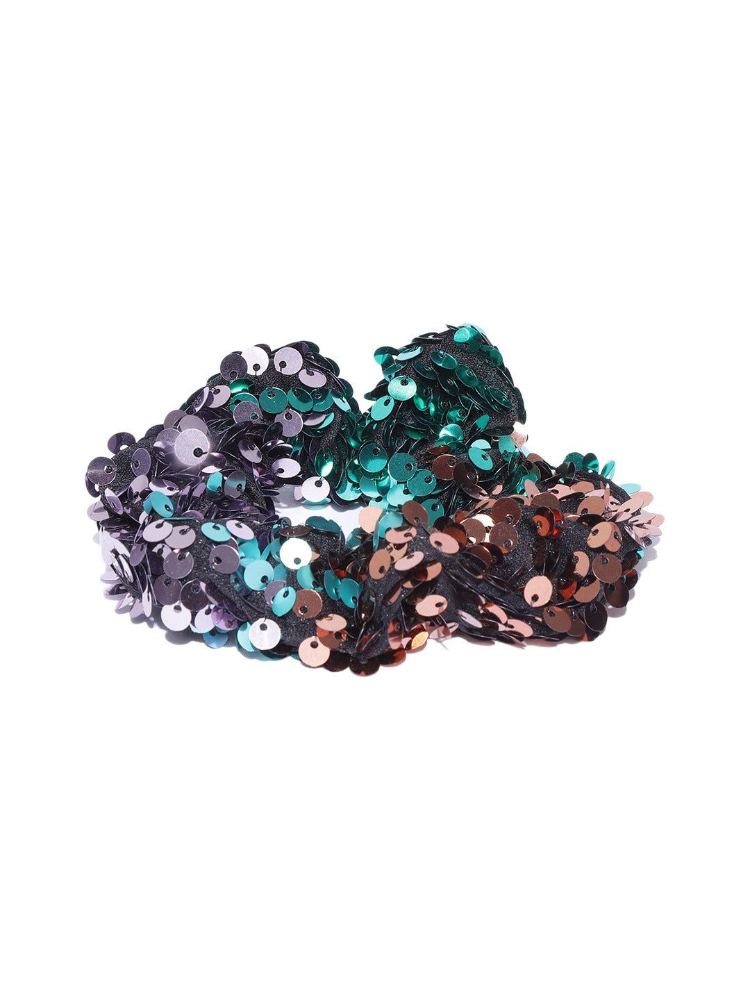 Blueberry Multi sequin embellished scrunchies