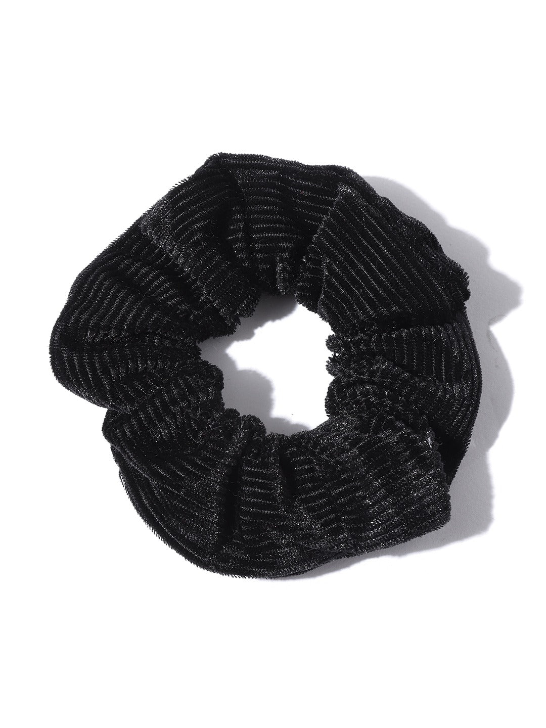 Blueberry set of 4 multi color stripe velvet scrunchies