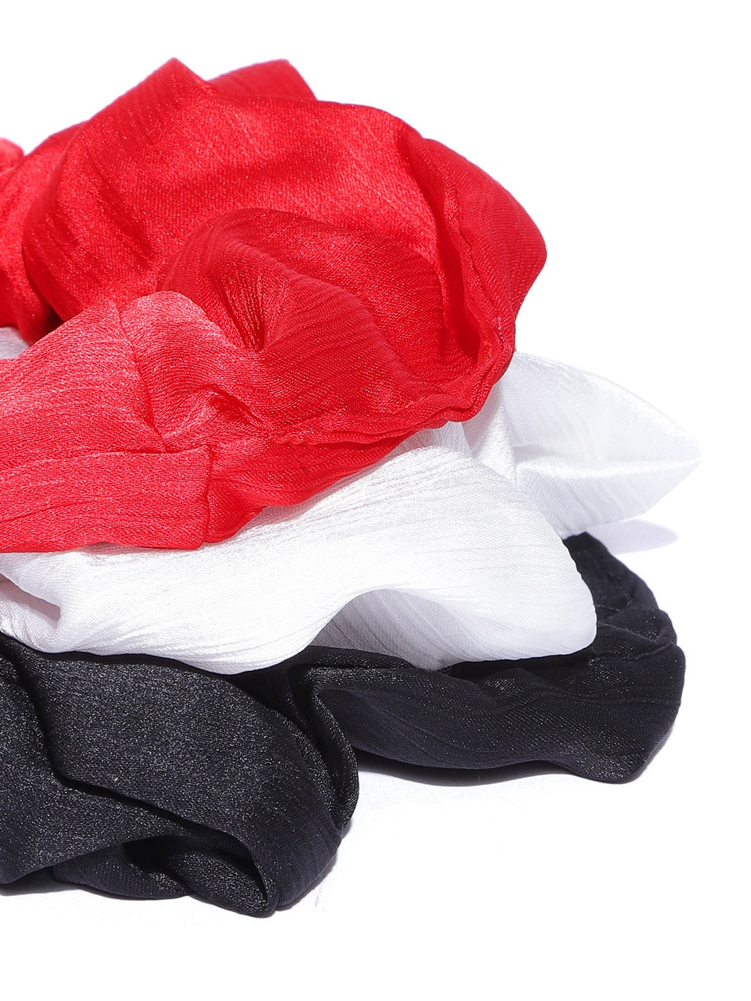 Blueberry set of 3 multi color satin scrunchies