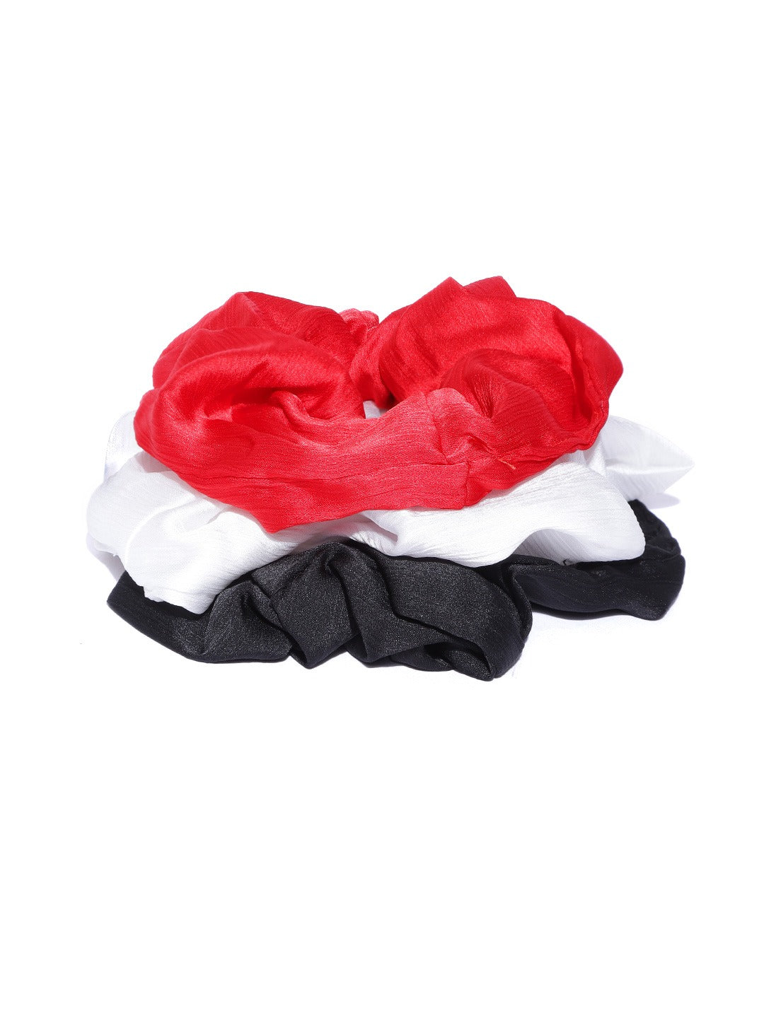 Blueberry set of 3 multi color satin scrunchies
