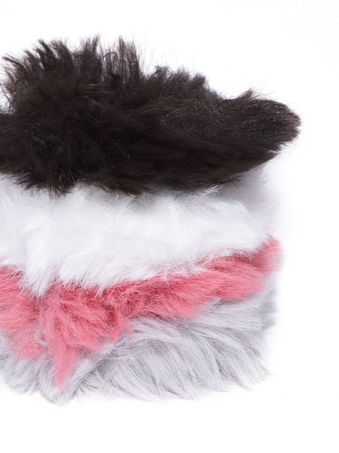 Blueberry set of 4 multi fur scrunchies