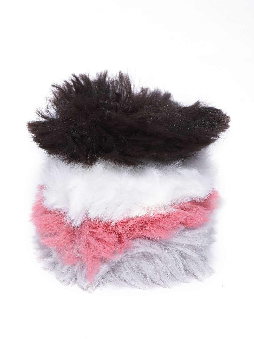 Blueberry set of 4 multi fur scrunchies