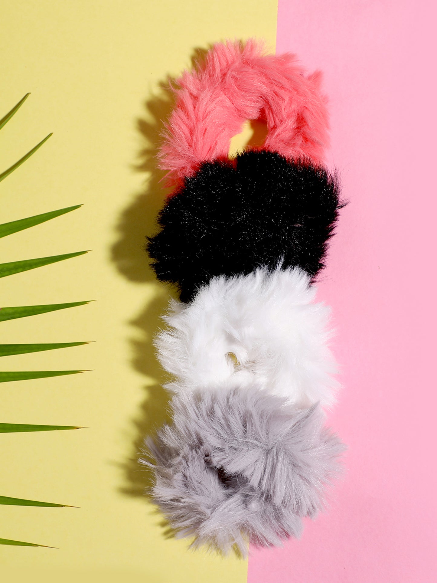 Blueberry set of 4 multi fur scrunchies