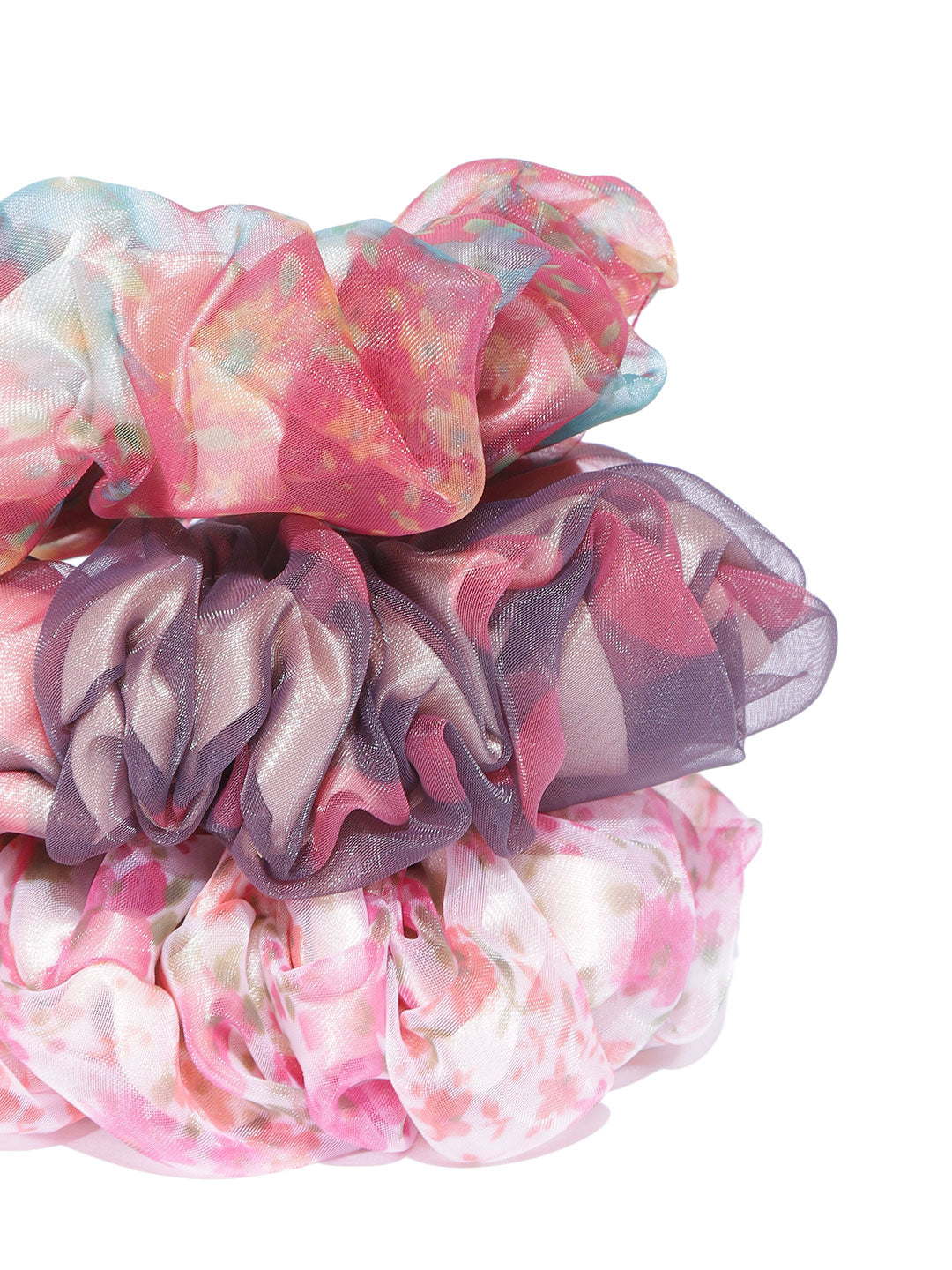 Blueberry set of 3 multi color scrunchies