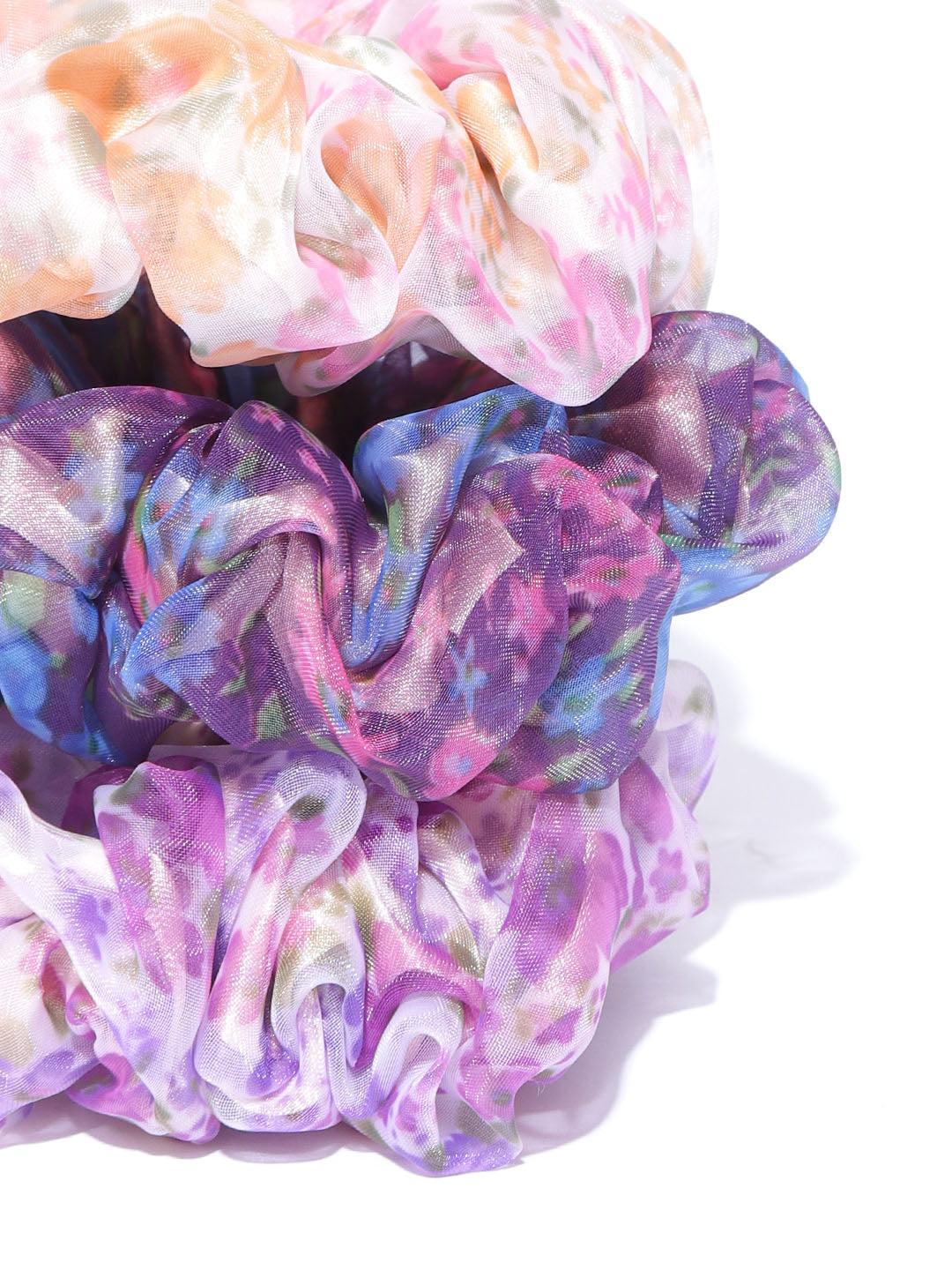 Blueberry set of 3 multi color scrunchies