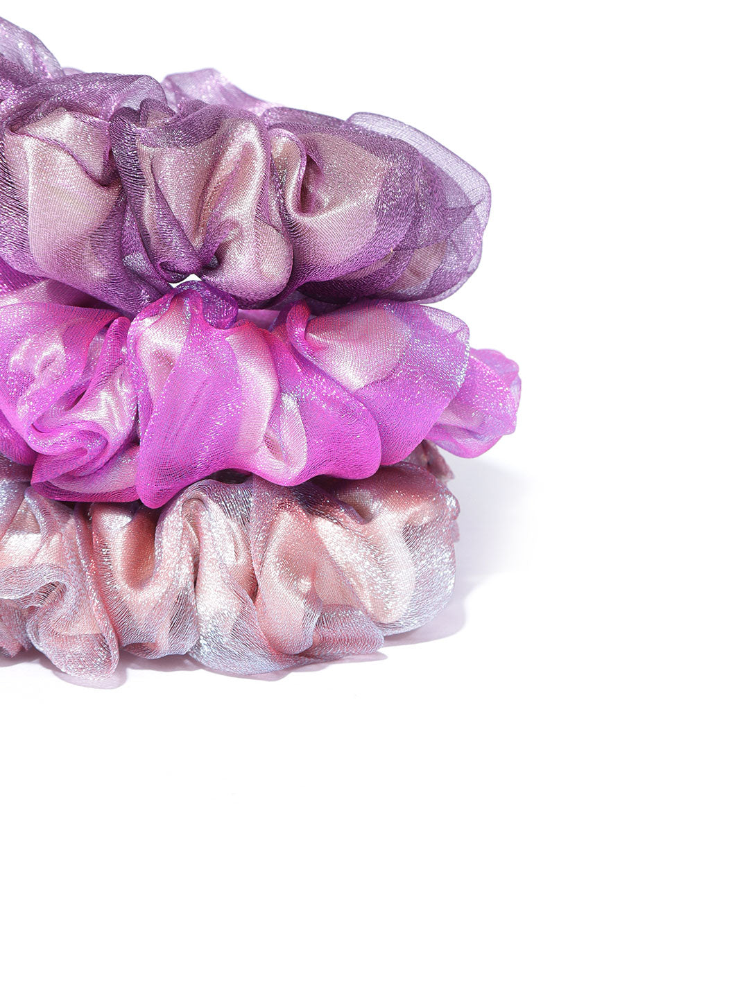 Blueberry set of 3 multi color scrunchies