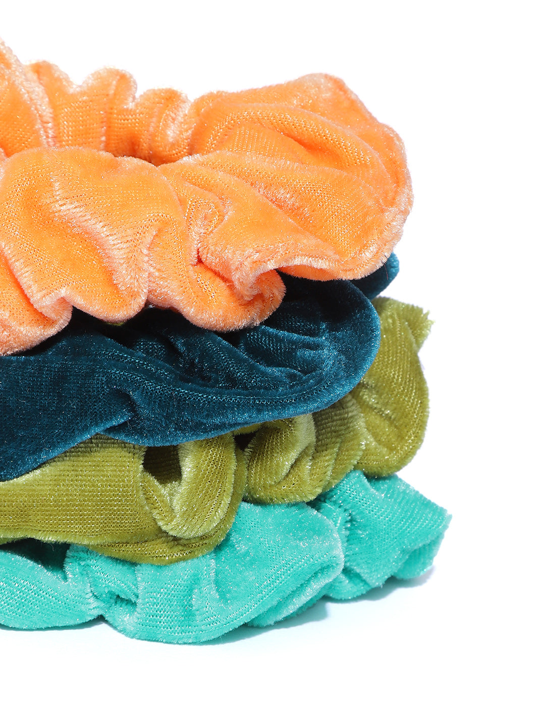 Blueberry set of 4 multi velvet scrunchies