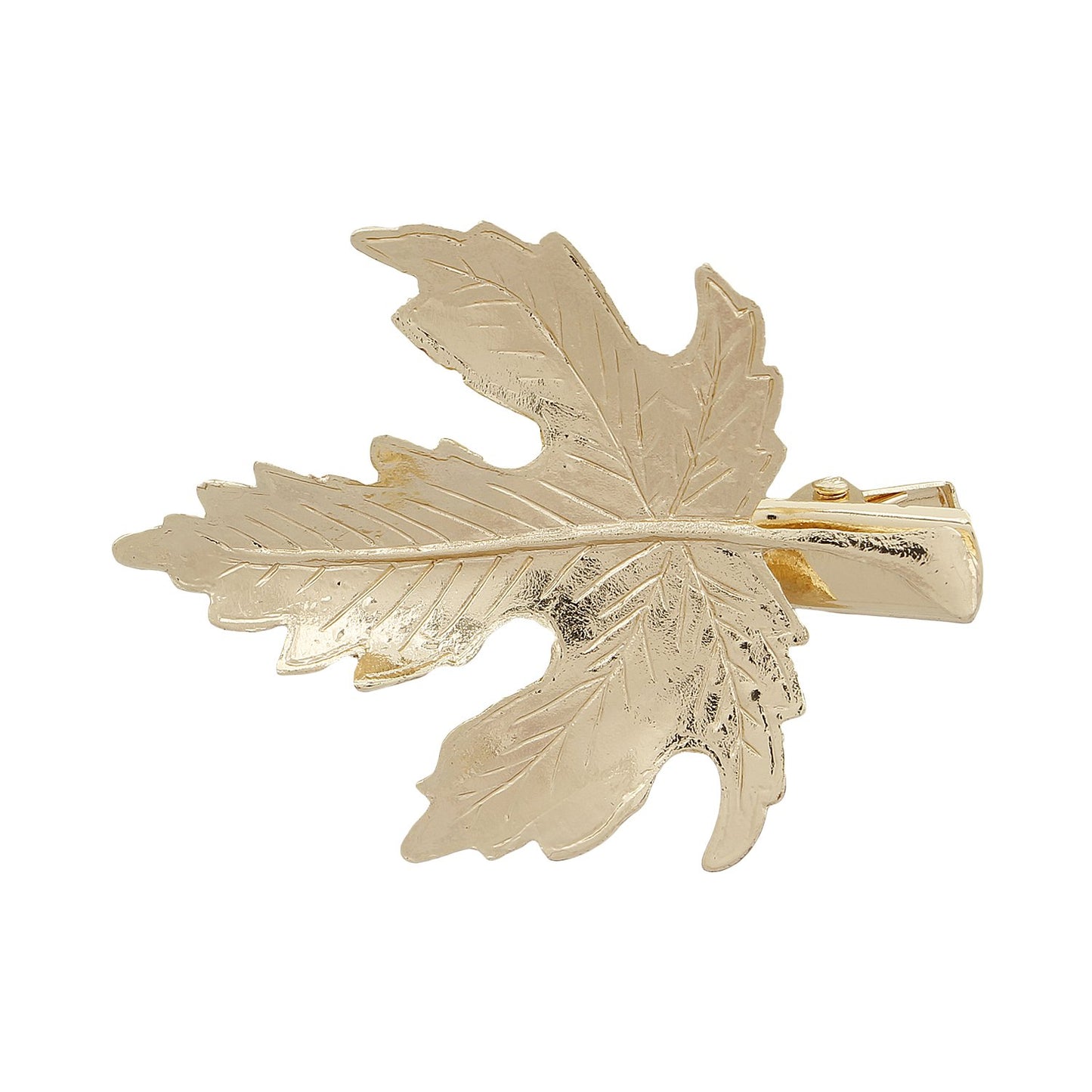Blueberry palm leaf gold hair clip