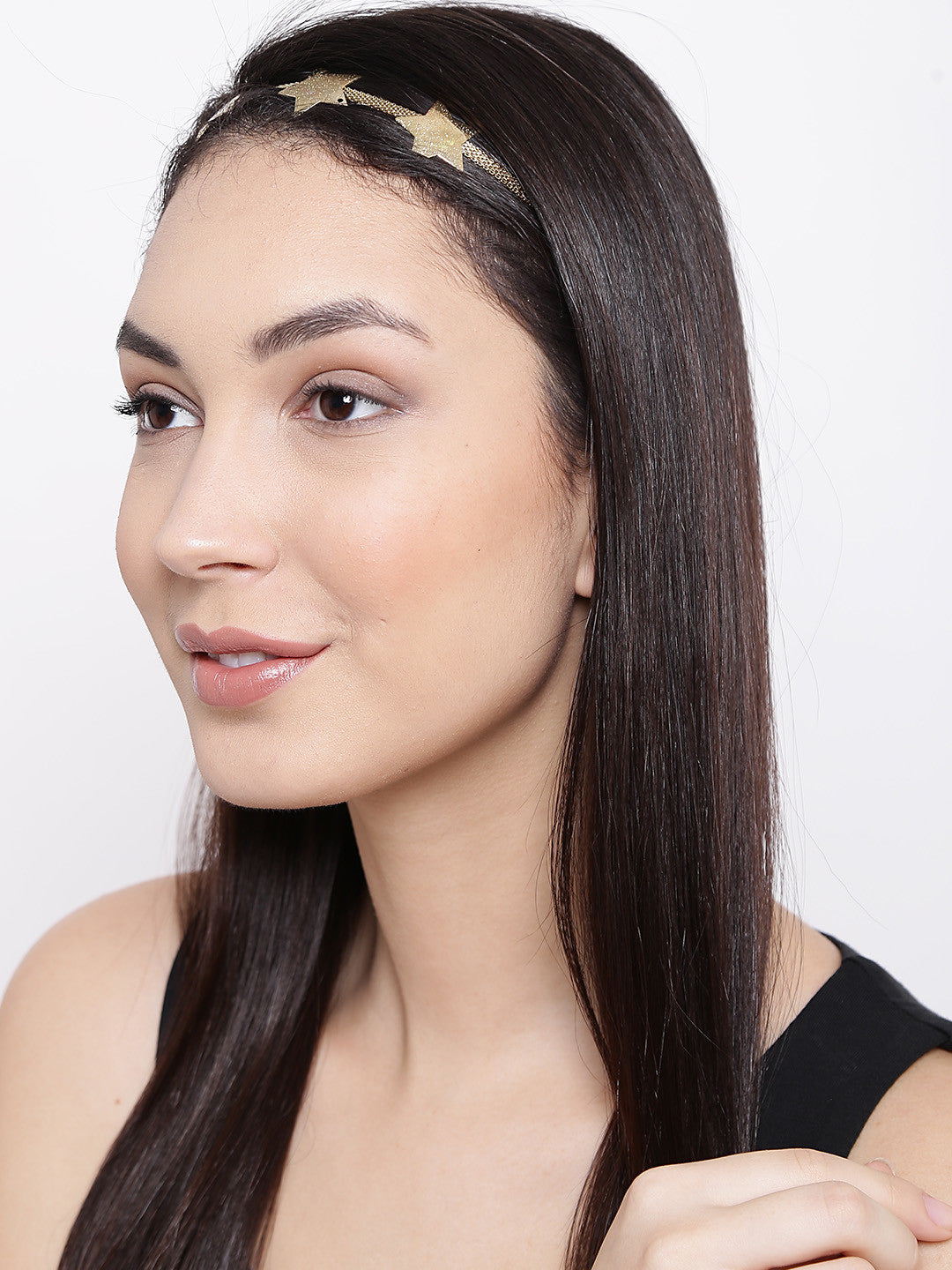Gold toned elasticated hair band