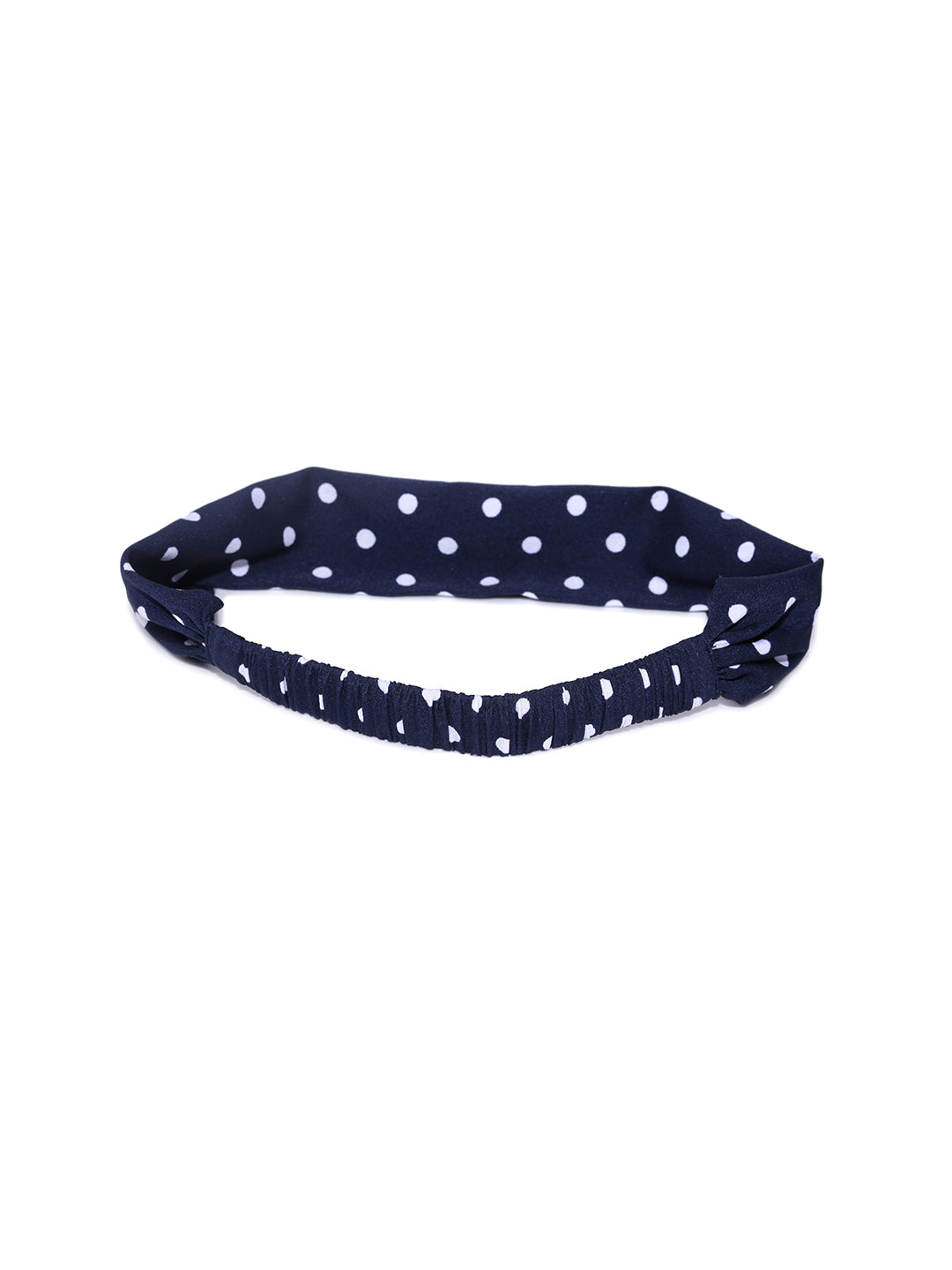 Blueberry navy blue polka dot hair band