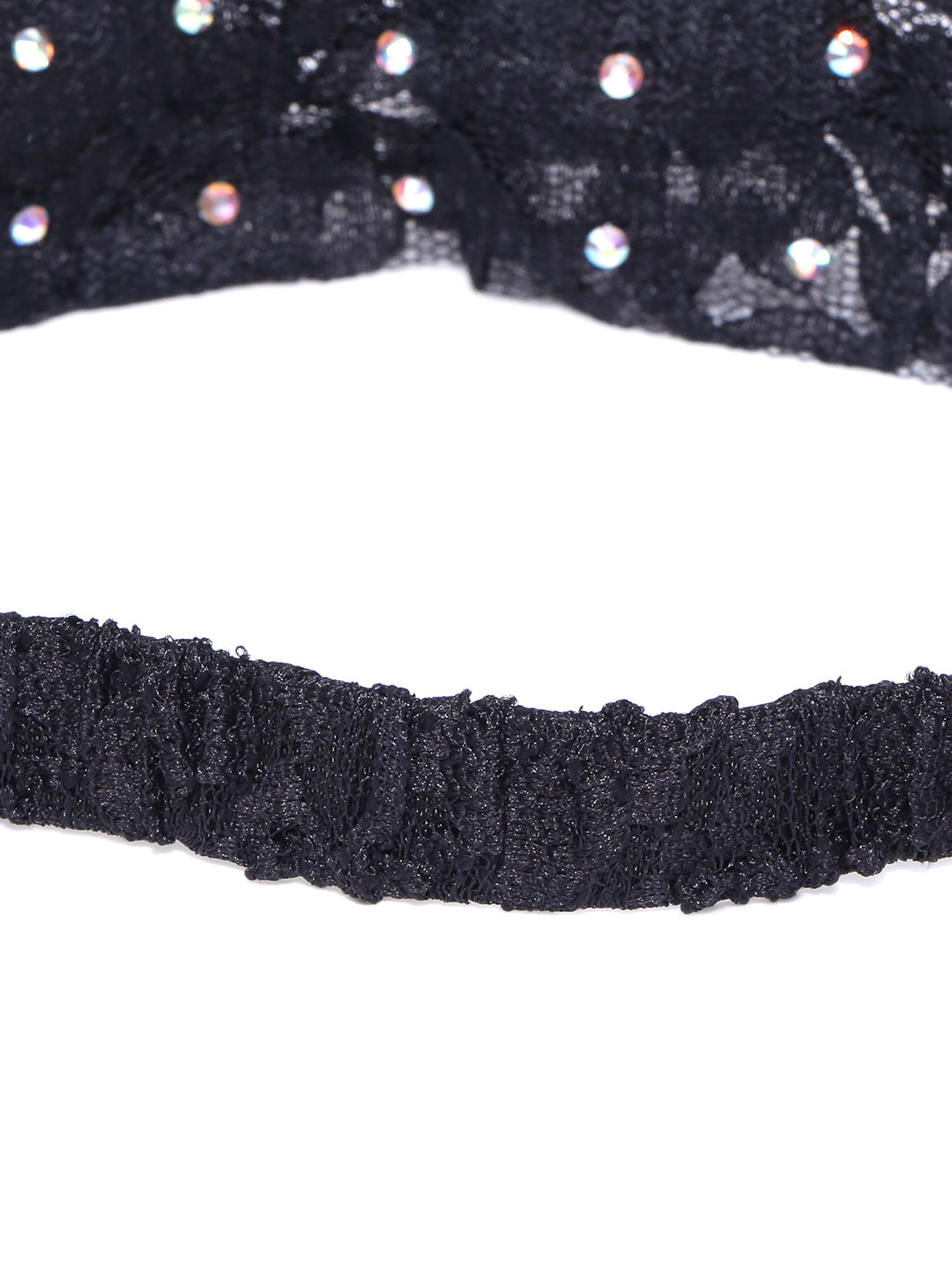 Blueberry black floral lace hair band