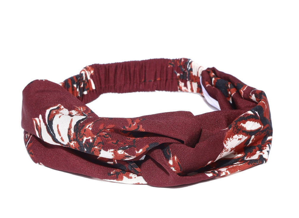 Blueberry multi coloured printes satin hairband