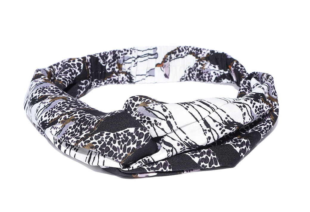 Blueberry multi coloured printes satin hairband