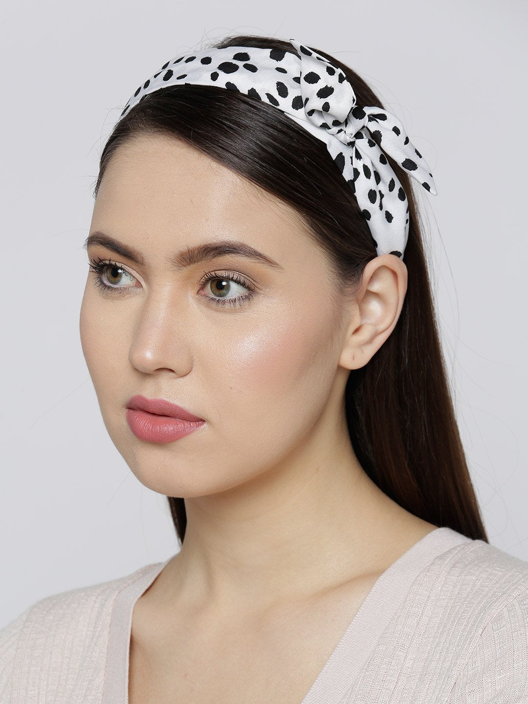 Blueberry black dotted printed hair band