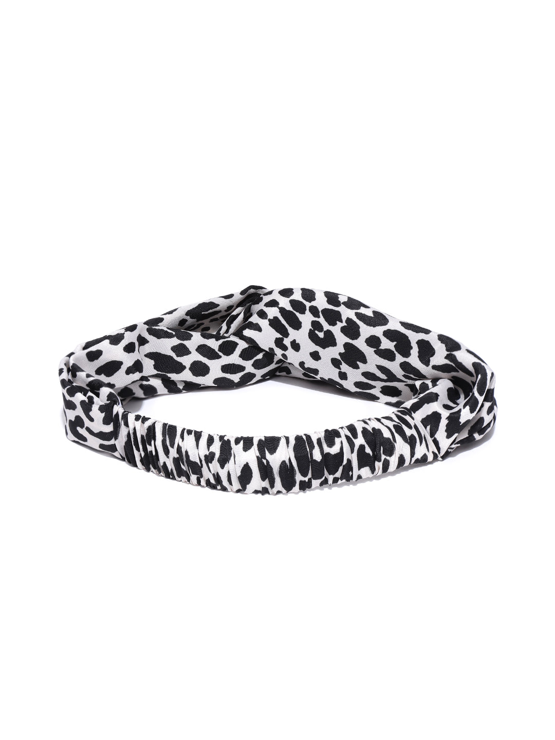Blueberry white and black tigers print knotted hair band