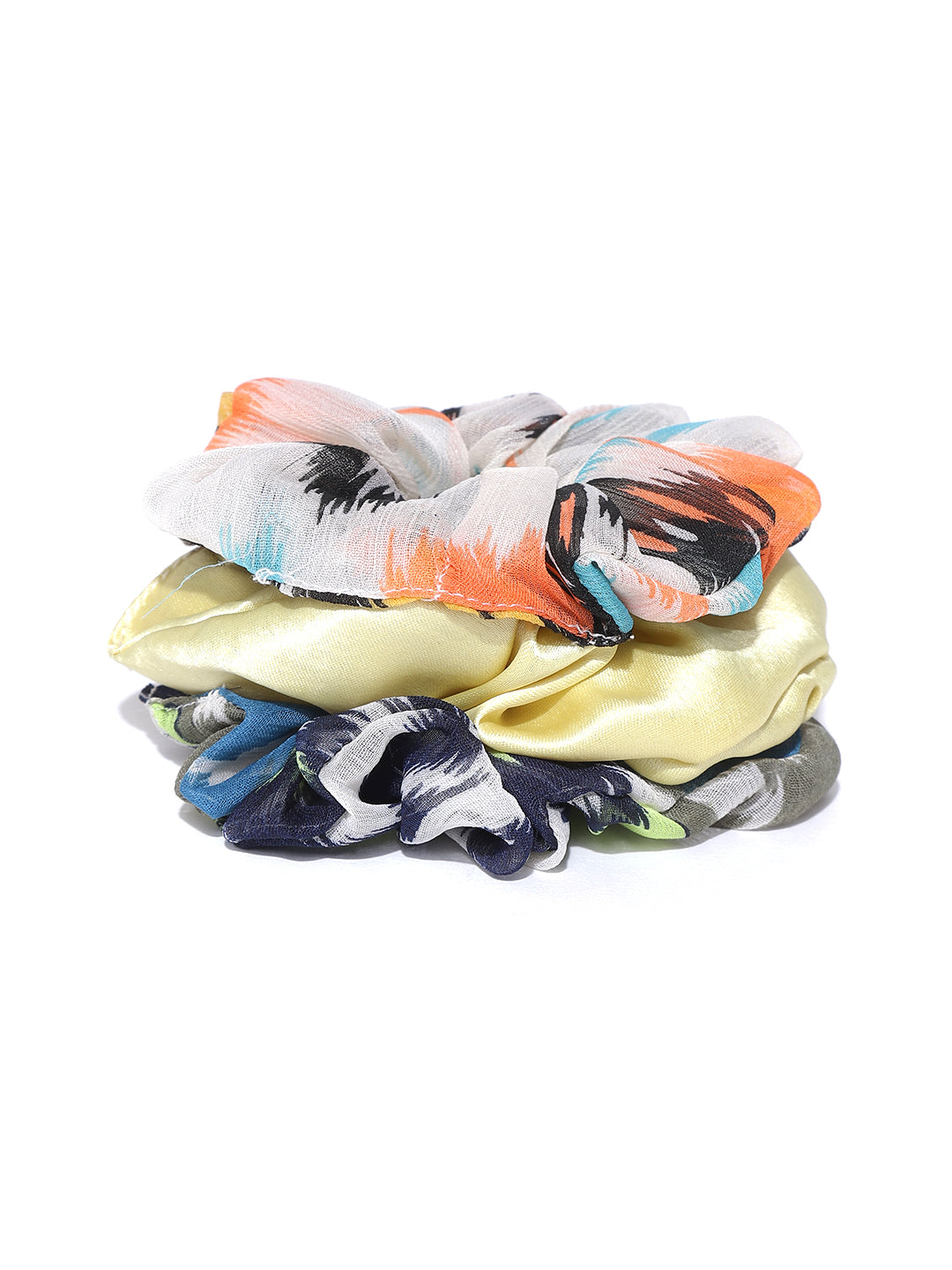 Blueberry set of 3 multi color ponytail holder