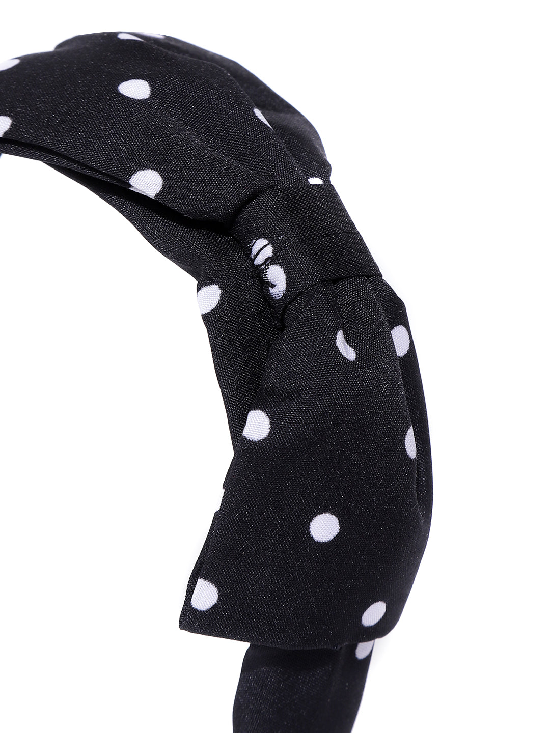 Blueberry white dotted printed black hairband