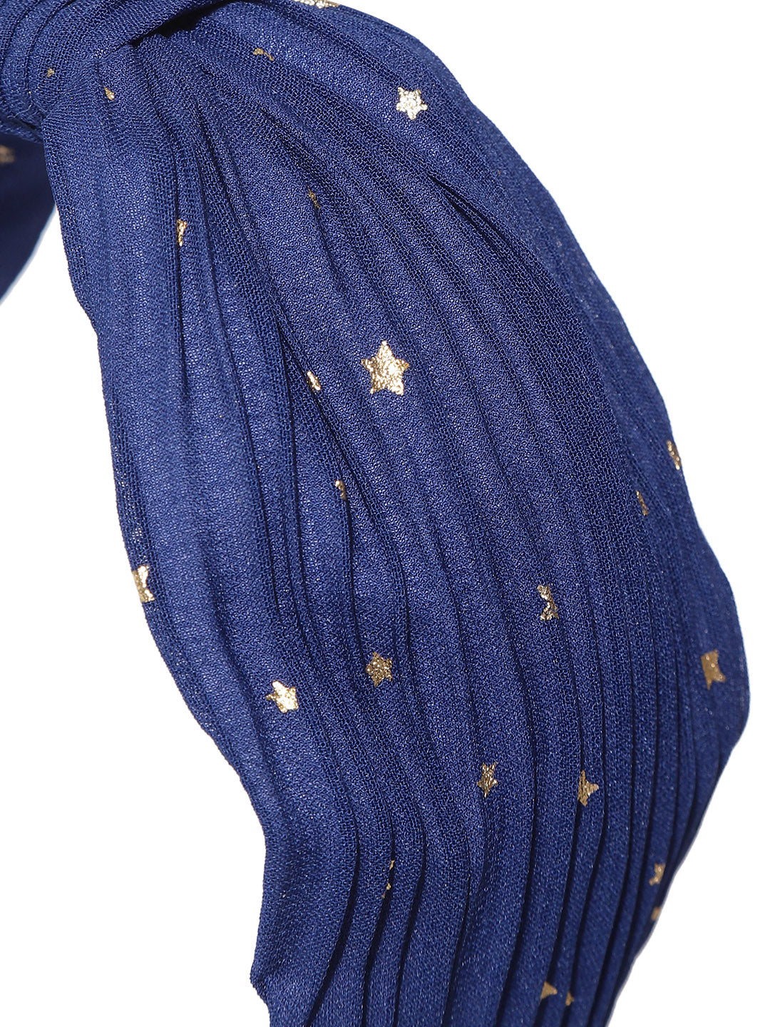 Blueberry golden star printed blue hair band