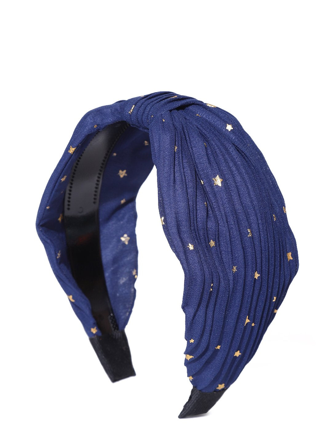 Blueberry golden star printed blue hair band