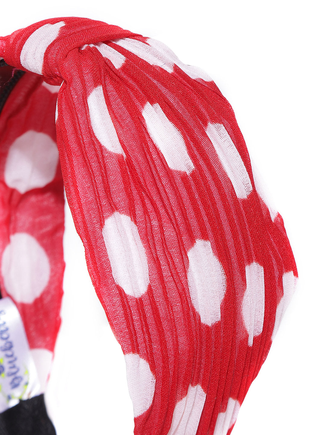Blueberry white dotted printed red hair band