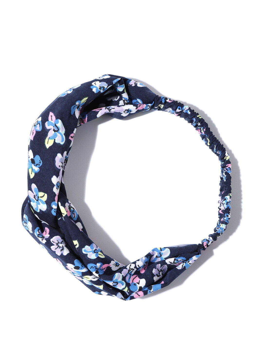 Blueberry multi colour floral print knoted hair band