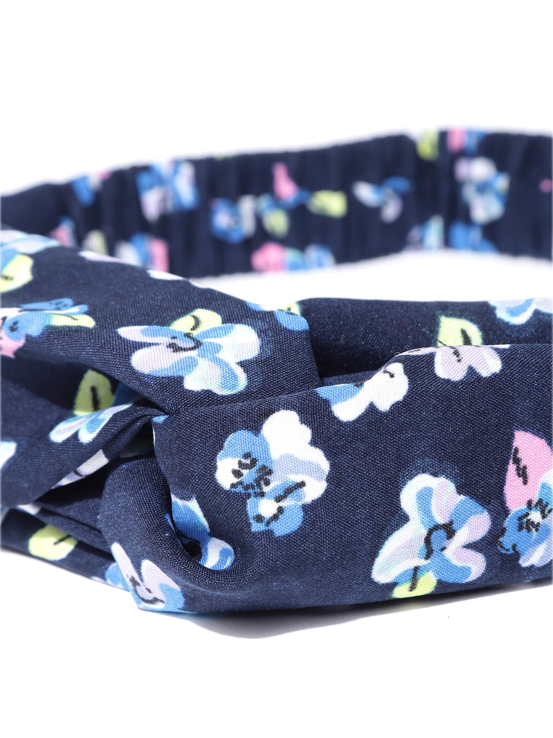 Blueberry multi colour floral print knoted hair band