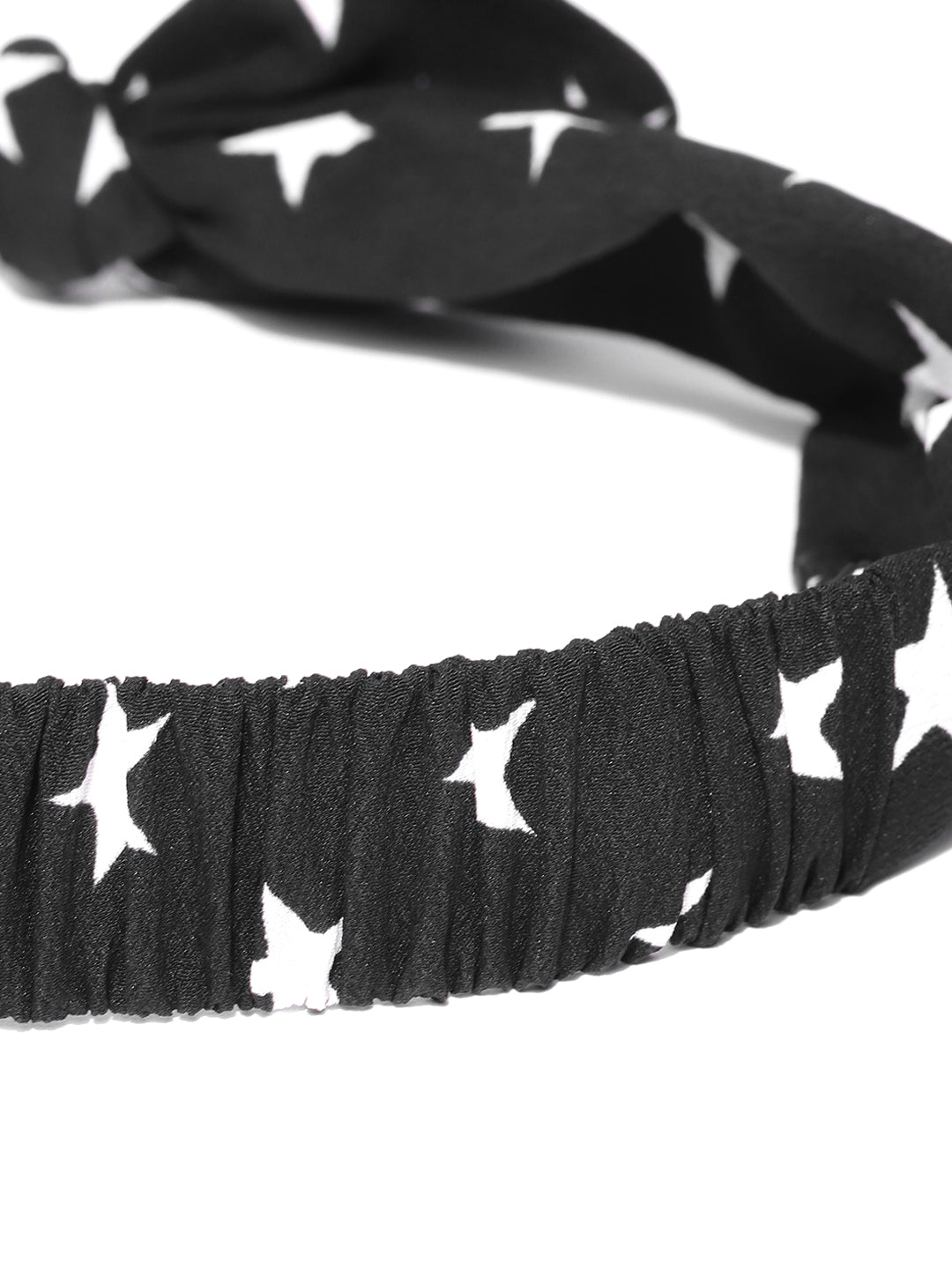 Blueberry black colour star print bunny knot detailing hair band