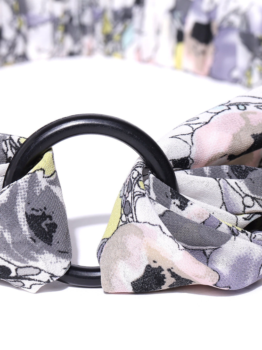 Blueberry multi colour floral print knot detailing hair band