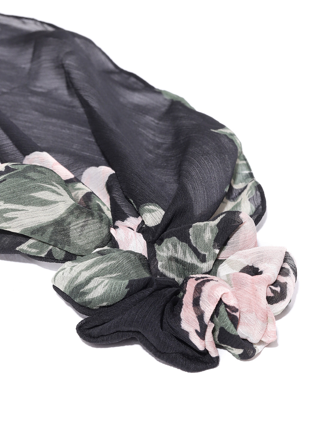 Blueberry multi colour printed ponytail holder