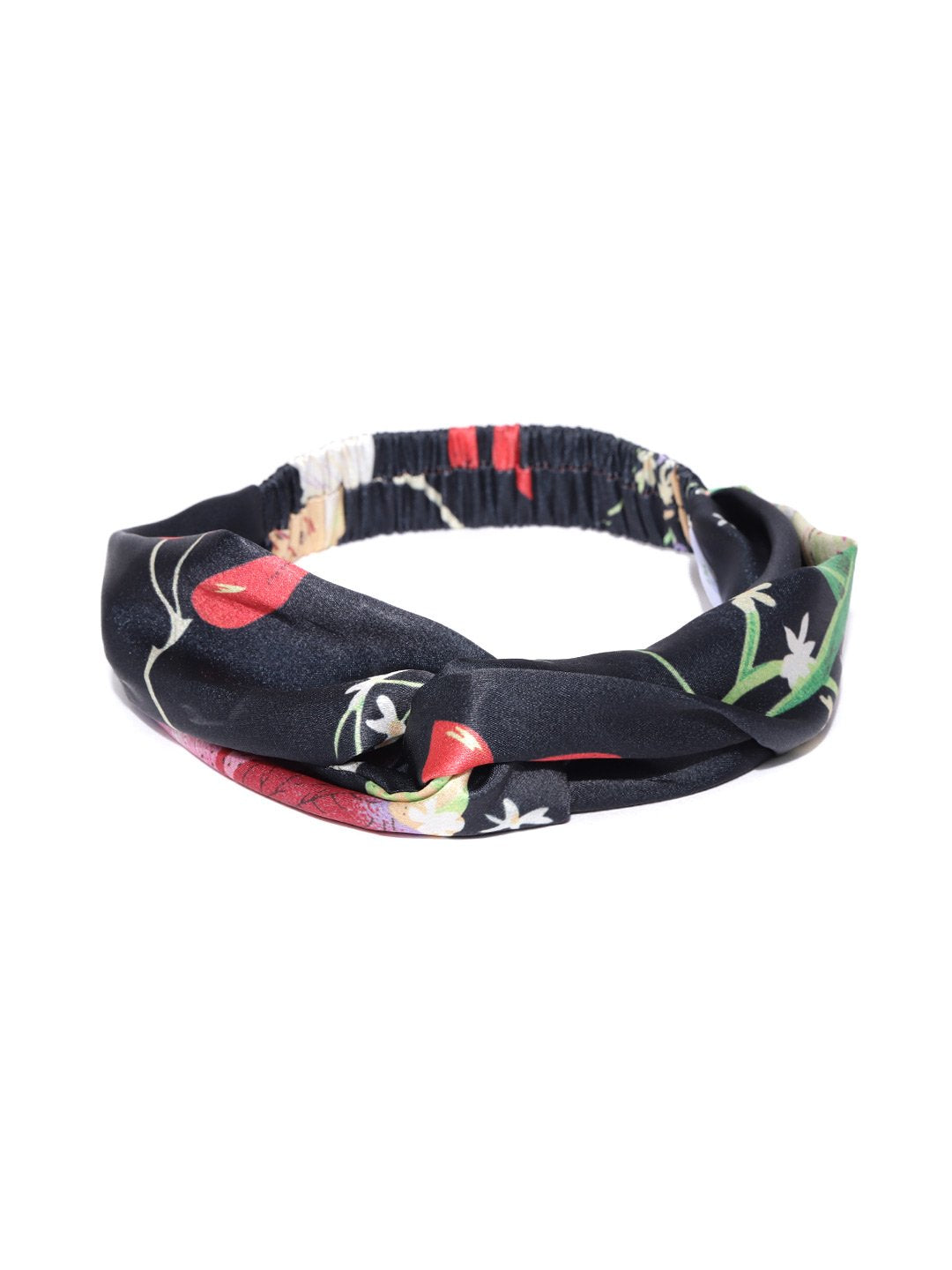 Blueberry black colour floral print hairband